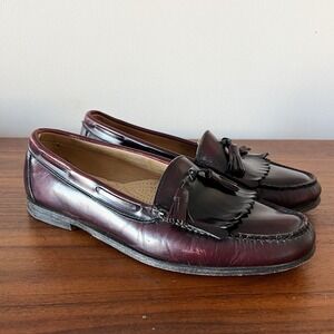 G.H. Bass Weejuns Tassel Loafers Burgundy Leather Men's Size 11D